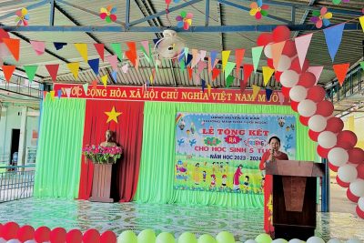 Lễ tổng kết năm học và chia tay học sinh 5 tuổi trường Mầm non Tuổi ngọc năm học 2023-2024